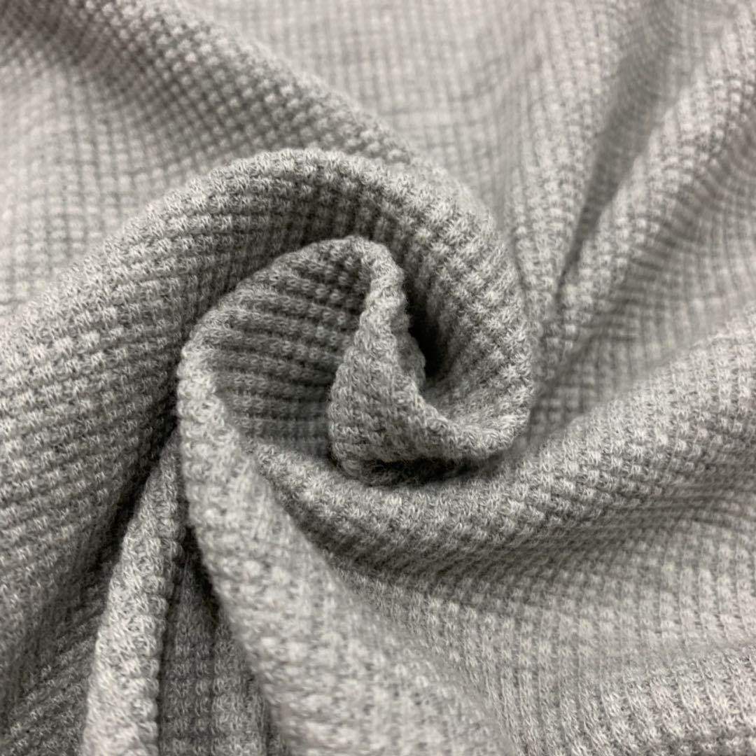 The manufacturer supplies TC linen gray spandex Waffle check cotton-polyester stretch-frame waffle check T-shirt and pajamas fabric details Picture