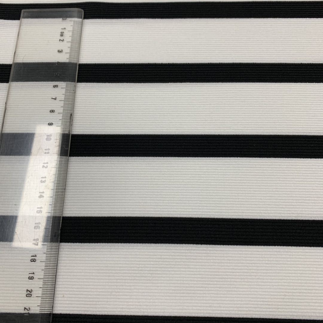 Original manufacturer's large circulation color stripe spandex staircase fabric, all-polyester large color stripe elastic staircase fabric Item Picture