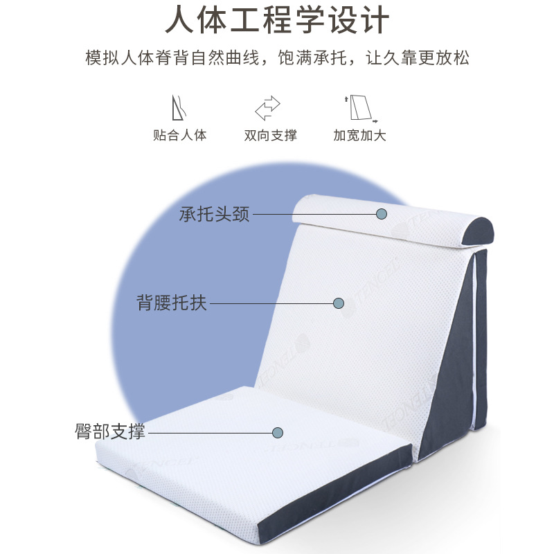 Folding triangular headrest, wedge-shaped headrest, high rebound inclined backrest, slope heel pillow for the elderly and pregnant women, a best-selling home product full figure
