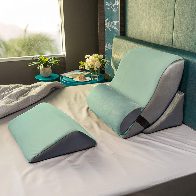 Multi-functional cross-border triangular pillow set: Pregnant women and the elderly, sloping waist pillow, backrest, lazy person's head pillow, waist rest, and leg rest details Picture