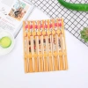 7.0*24 pointed natural and environmentally friendly flower-patterned chopsticks, anti-slip chopsticks, eight pairs of bamboo chopsticks, two-yuan supply Specification image
