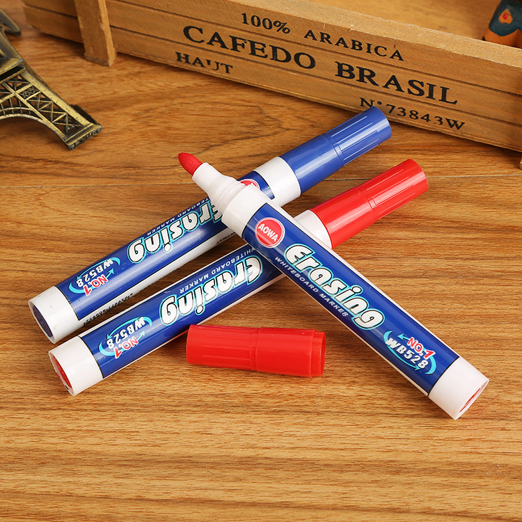 Factory direct sale bags of 3 marker pens, black, blue and red whiteboard pens, erasable whiteboard pens wholesale details Picture