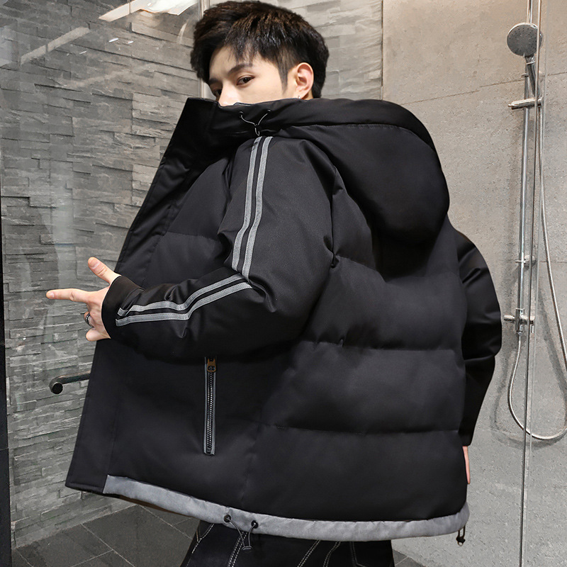 2021 new autumn and winter men's cotton-padded clothes, casual down cotton-padded jackets, men's thickened cotton-padded jackets, breadwear, hooded men's coats details Picture