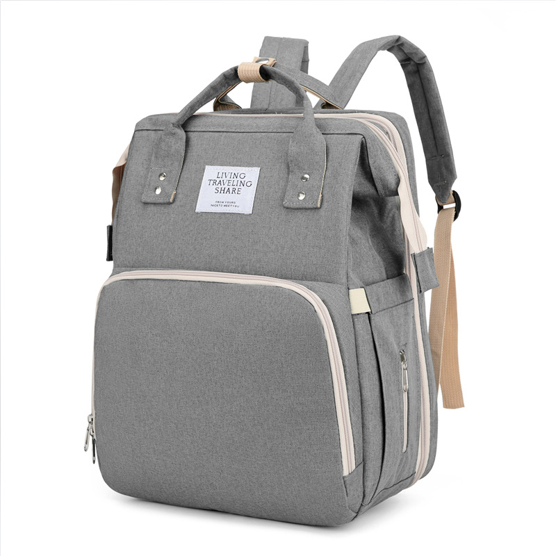 Best-selling Mommy bag, folding crib, basic version, sunshade, rechargeable double-shoulder mommy backpack bed, waterproof urine pad Item Picture