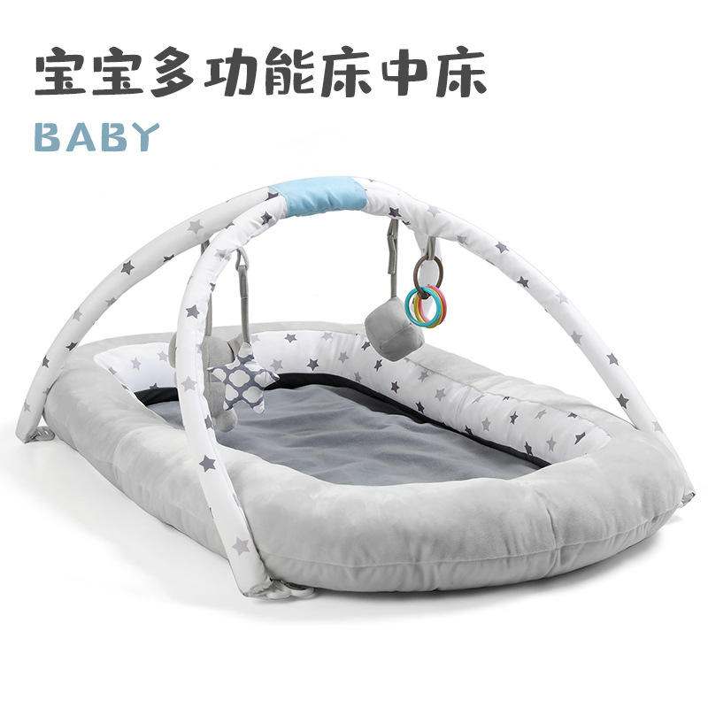 Portable multi-functional and movable bionic bed for the uterus of newborns to lull them to sleep, cartoon baby stand bed, and middle bed