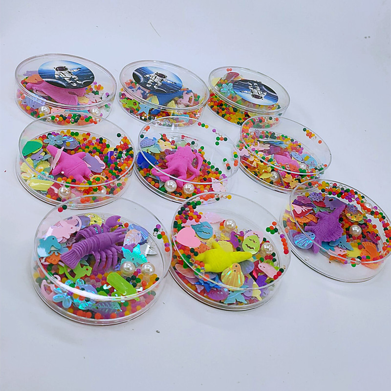 厂家直供6包海洋宝宝泡大珠升级玻璃瓶装彩色水晶珠批发两元货源