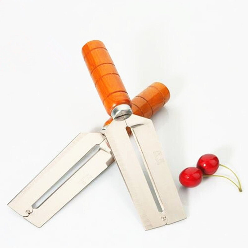 Small stainless steel peeler, 19.5 cm sugarcane knife, fruit and vegetable peeler, woodblock pineapple knife, melon grater