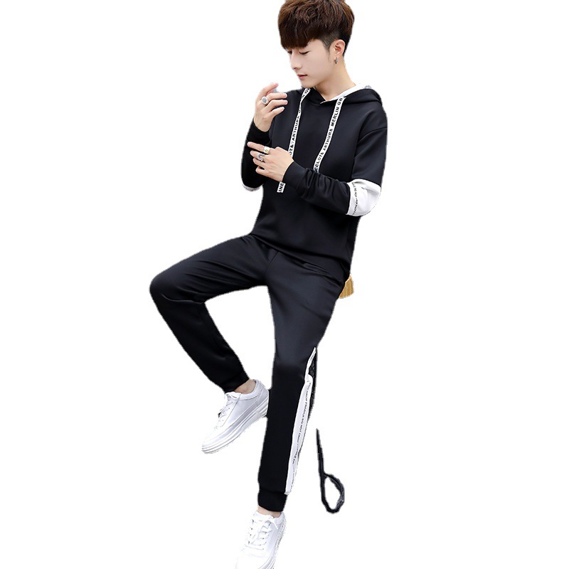 Factory direct sales of men's sportswear 2021 new autumn hooded casual sweatshirt set, youth set, male trend Item Picture