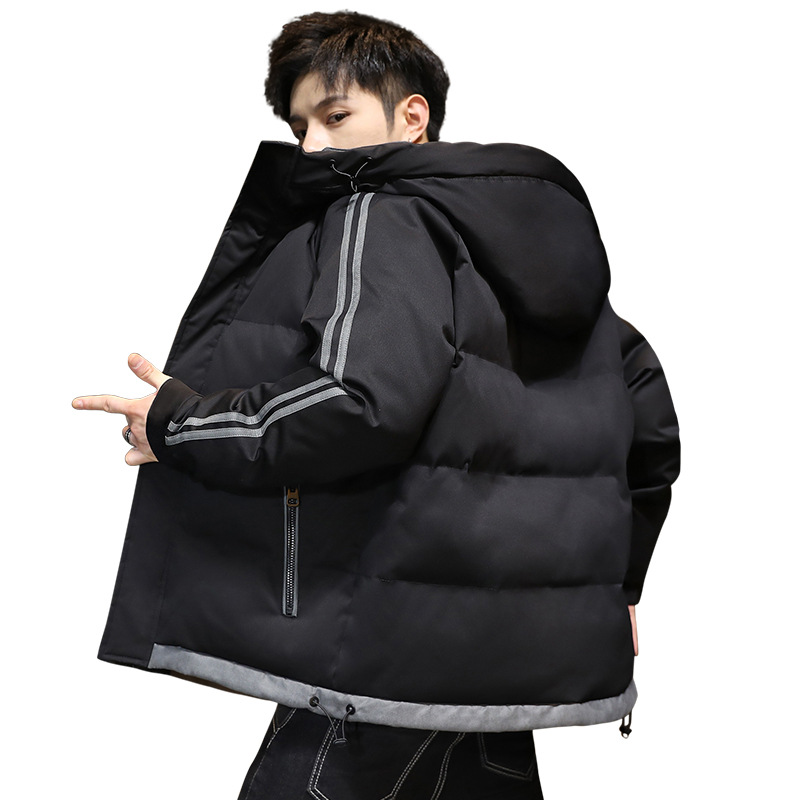 2021 new autumn and winter men's cotton-padded clothes, casual down cotton-padded jackets, men's thickened cotton-padded jackets, breadwear, hooded men's coats Item Picture