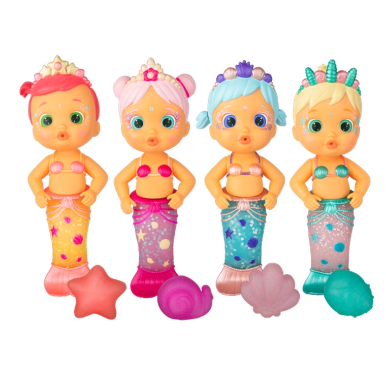 The mermaid children who can spray water across the border will take a bath and play in the water in summer. The tail of the vinyl toy doll will change color details Picture