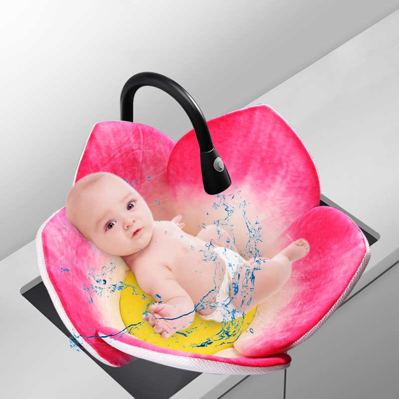 New petal bath pad, baby petal bath pad, newborn gradient color bathroom anti-slip bath pad, bath bag