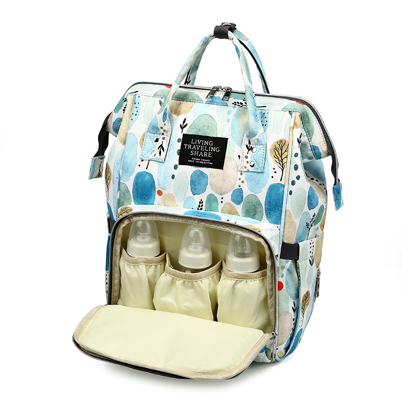 Wholesale of new mom bags, large-capacity waterproof double-shoulder baby bags with baby bottles and diapers, ultra-light mom baby bags Application Scenario