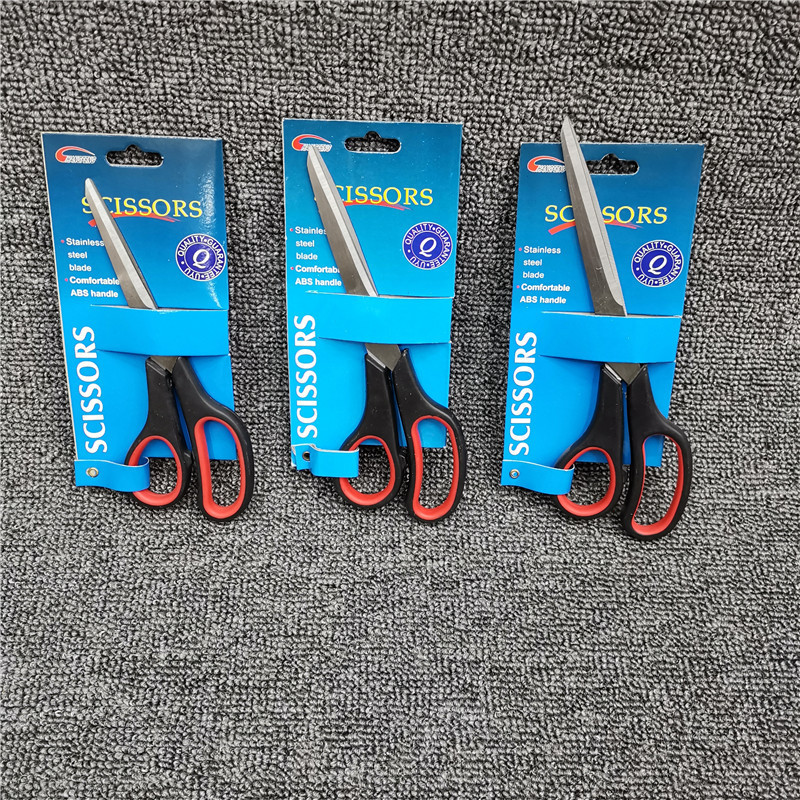 Black and red rubber plastic scissors 8.5 inch 7.5 inch 6.5 inch 5.5 inch office scissors students scissors wholesale