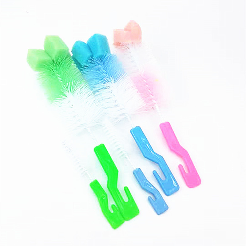 Small bottle brush, baby pacifier brush, nylon glass bottle brush two-piece set Item Picture