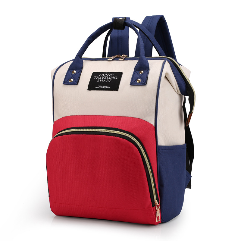 Factory-customized gift mom bag with printed patterns, large capacity, lightweight, double-shoulder mother and baby bag, waterproof maternity bag Specification image