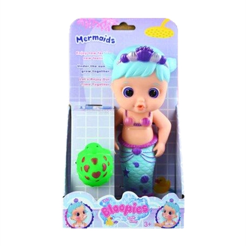 The mermaid children who can spray water across the border will take a bath and play in the water in summer. The tail of the vinyl toy doll will change color Item Picture