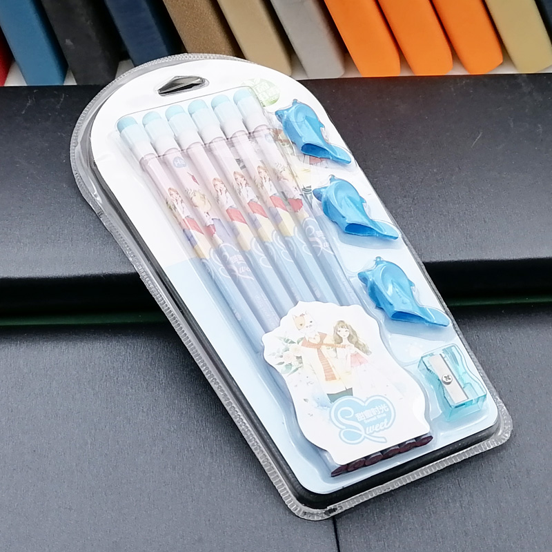 C1643 6PC pencil set, dedicated for exam card filling, 2-inch pencil for kindergarten sketching, drawing and painting, 2-yuan store Specification image