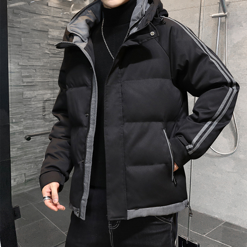 2021 new autumn and winter men's cotton-padded clothes, casual down cotton-padded jackets, men's thickened cotton-padded jackets, breadwear, hooded men's coats