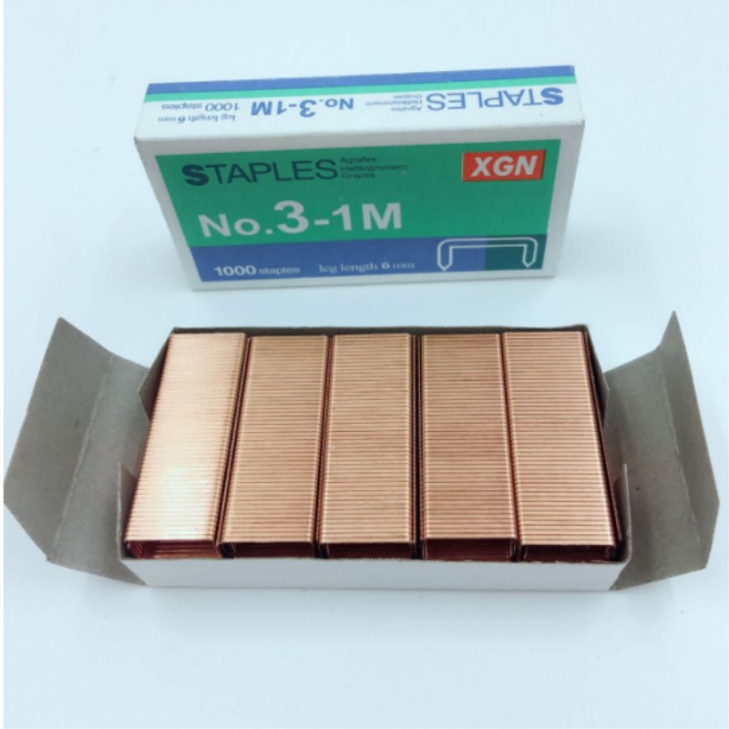 Wholesale stationery staples, cassette packaging, 3 boxes of staples, large and small staples Item Picture