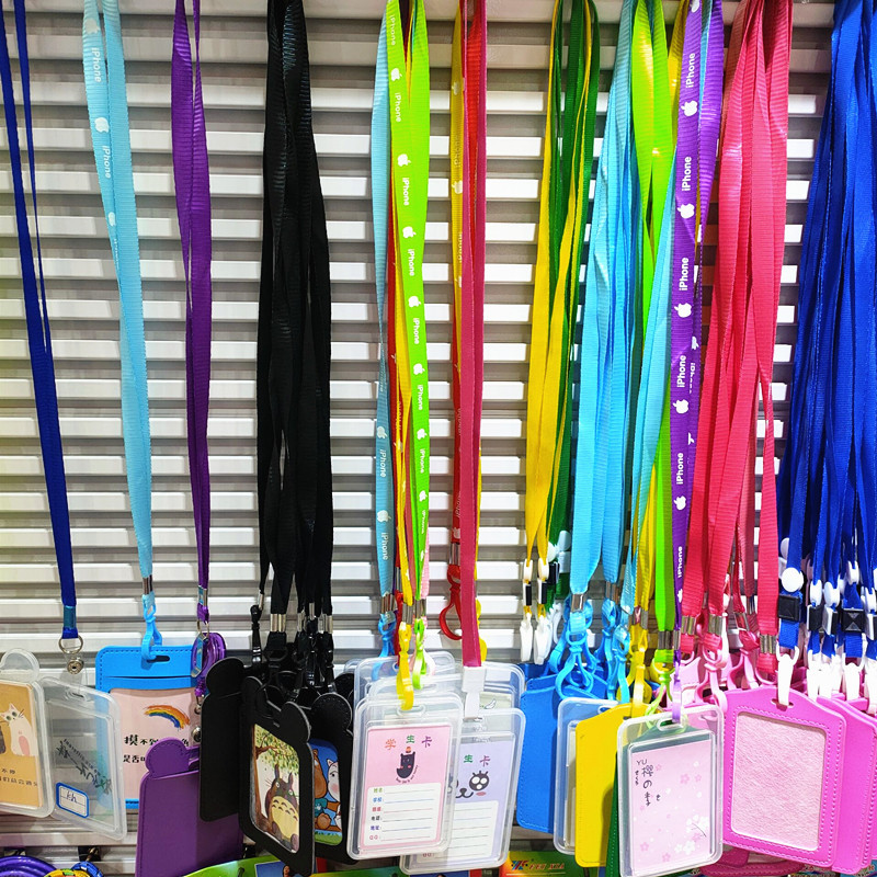 Hot-selling plastic waterproof transparent card sleeves for students with lanyards, wholesale two-yuan store supply details Picture