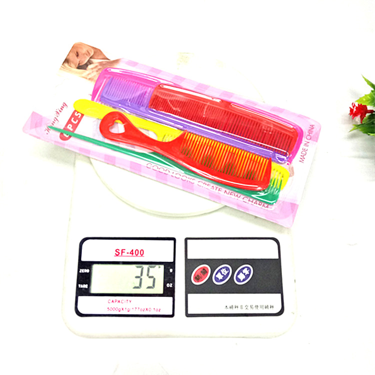 Wholesale 6-piece sets of colored combs, plastic combs, hair combs, pointed tail combs and flat combs are on sale at 2 yuan Item Picture