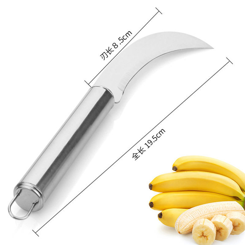 Steel-handled fruit peelers, pineapple knives, stainless steel banana small curved knives, 2-yuan store supply, daily necessities wholesale details Picture