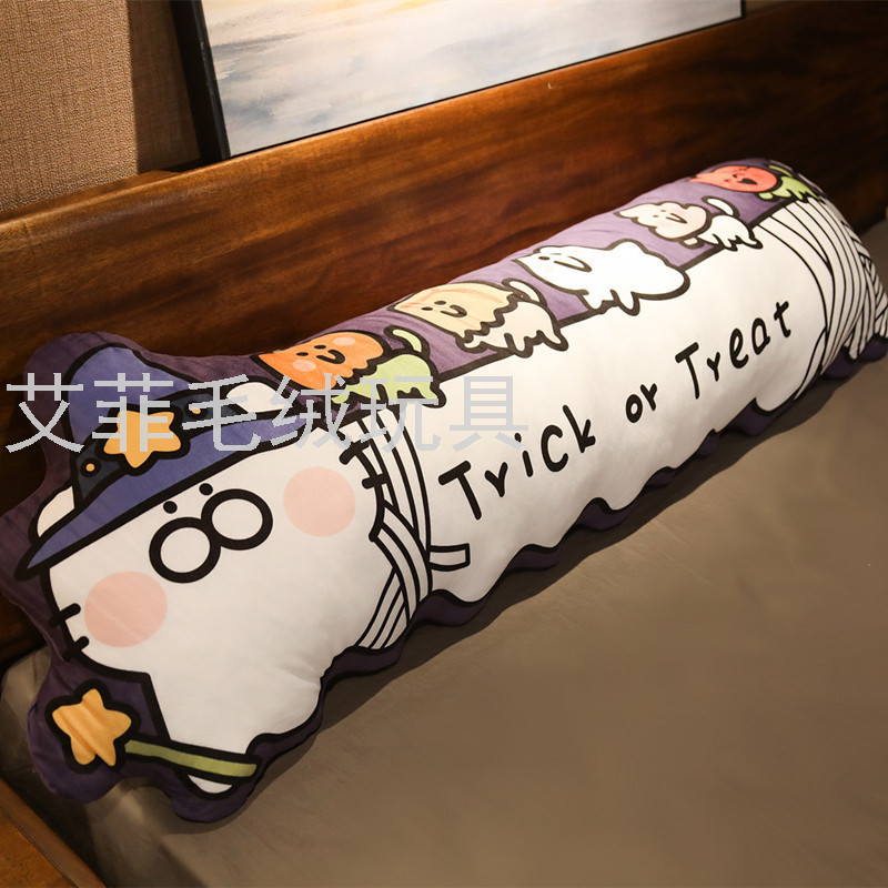 Creative cat throw pillow, long striped printed double pillow, sleeping pillow, plush toy Specification image