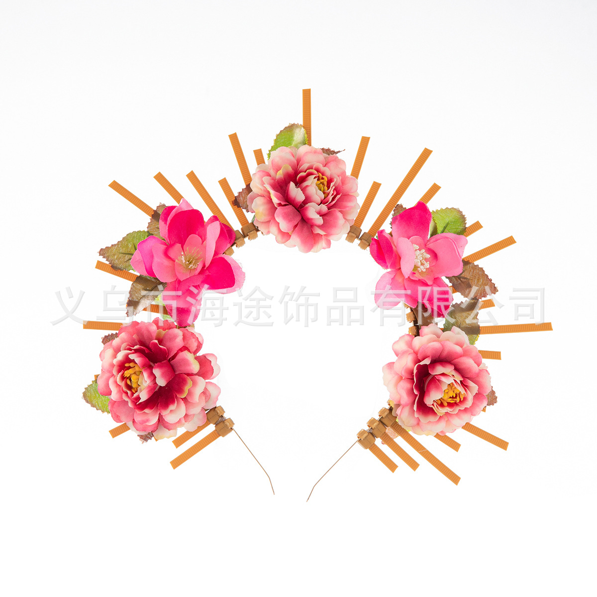 Cross-border European and American fashion forest-themed small flower crown headbands, headbands, dance party headwear, bride headwear wholesale details Picture