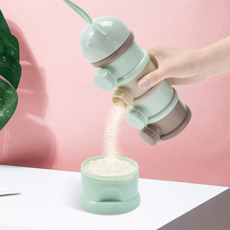 Portable baby milk powder box, large-capacity colorful multi-layer complementary food box, independent layered milk powder, and special storage box Application Scenario