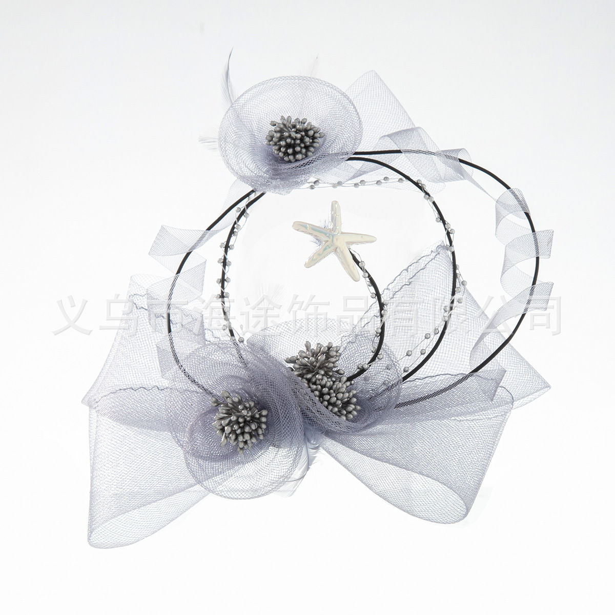 Cross-border Jockey Club banquet, tulle headwear, hair accessories, women can freely style wedding dresses, evening gowns, hair clips, super fairy headwear Specification image