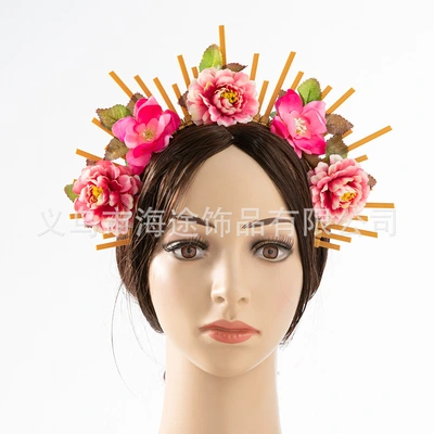 Cross-border Europe and the United States fashion Sen floret crown hair hoop buckle ball party tiara bridal tiara wholesale thumbnail