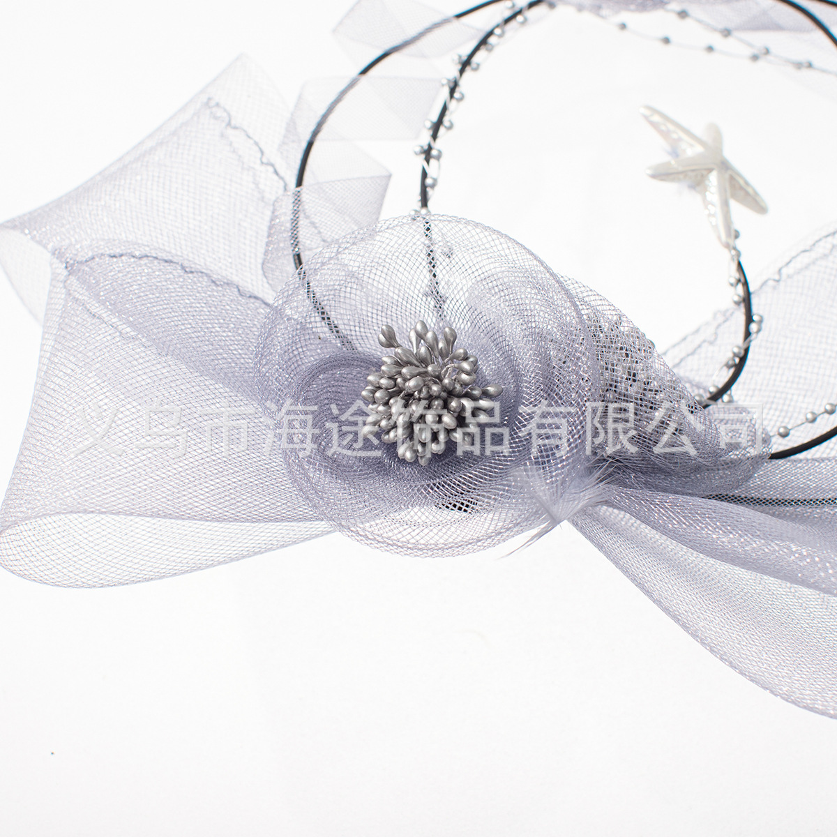 Cross-border Jockey Club banquet, tulle headwear, hair accessories, women can freely style wedding dresses, evening gowns, hair clips, super fairy headwear Item Picture