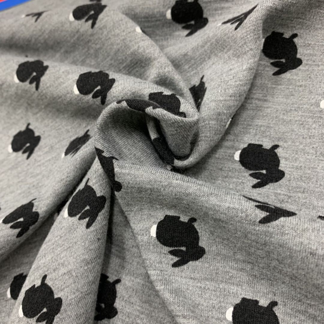 The manufacturer supplies all-polyester short-fiber linen grey spandex Roman fabric printed polyester spandex linen grey Roman fabric printed