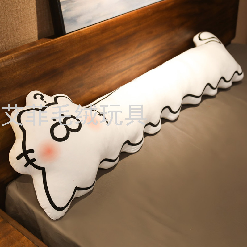 Creative cat throw pillow, long striped printed double pillow, sleeping pillow, plush toy Application Scenario