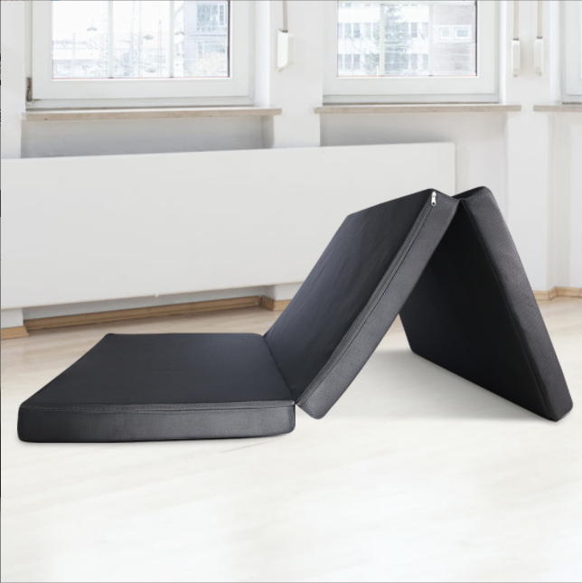 Cross-mirror high-elasticity sponge three-layer folding student mattress, dormitory single tatami mattress Item Picture