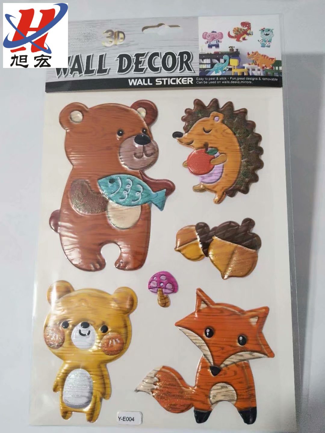 现货金粉吸塑贴墙贴 YE 凹凸贴泡泡贴立体贴金粉贴装饰贴厂家直销