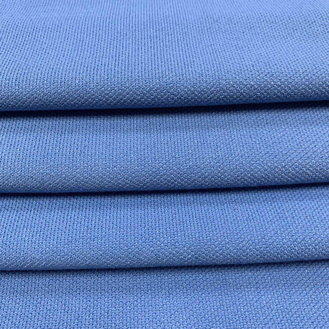 The manufacturer supplies T/R spandex ground mesh fabric polyester-viscose PK ground mesh fabric POLO shirt fabric details Picture