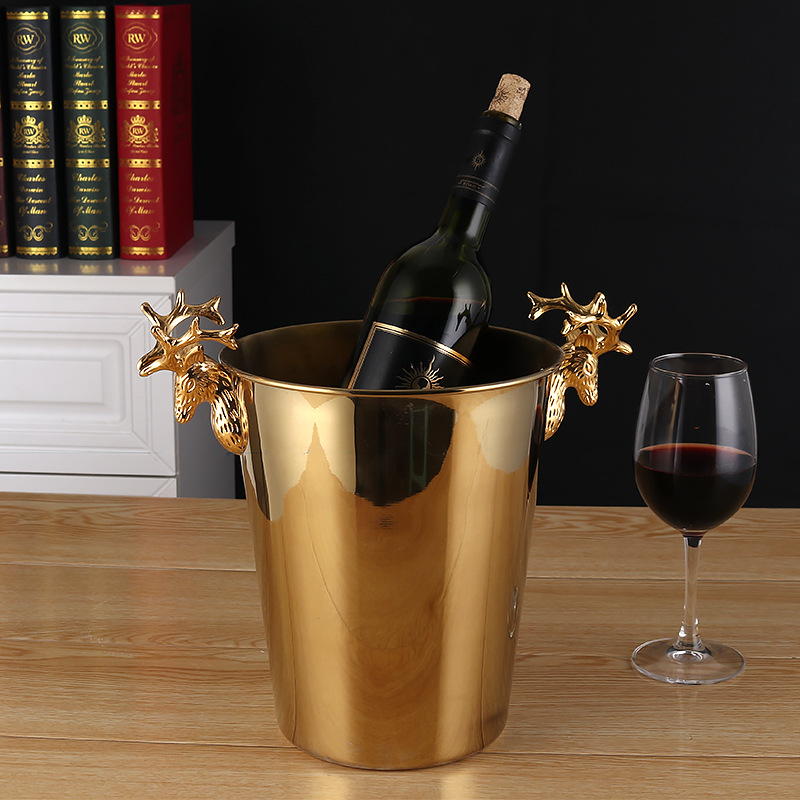 Creative antler stainless steel ice bucket, ice cube bucket, ice granule bucket, champagne bucket, beer and wine bucket for merchants details Picture