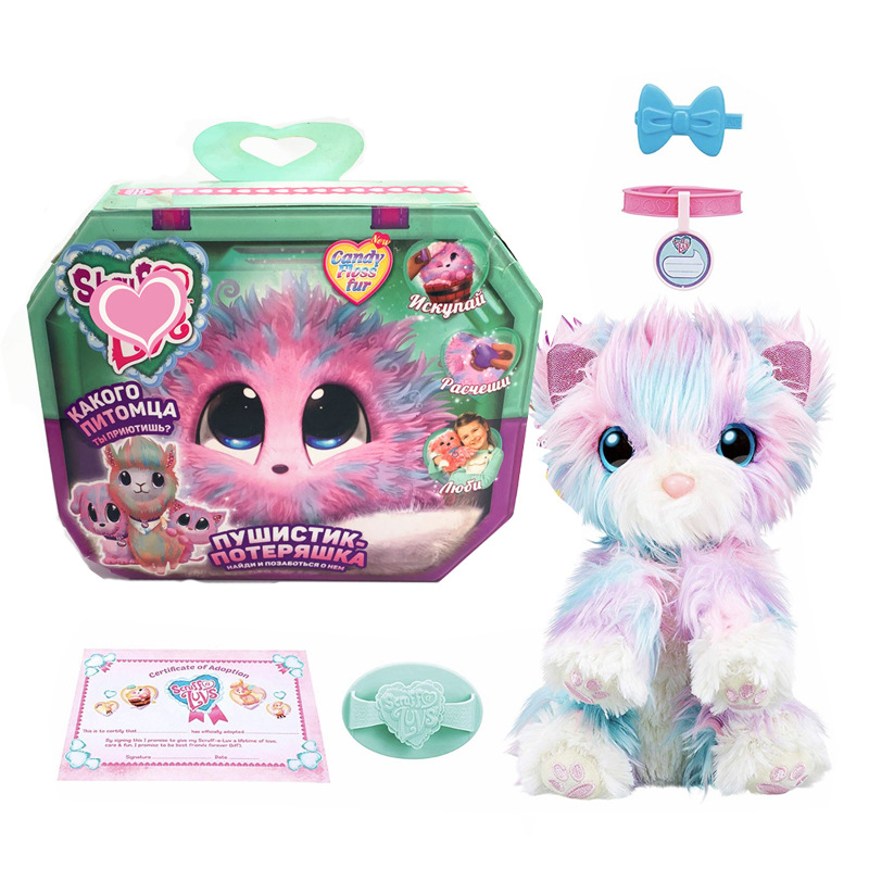 pomsi Surprise Bath Cat, a popular Scrufa Luv children's plush toy gift on Amazon for export Specification drawing