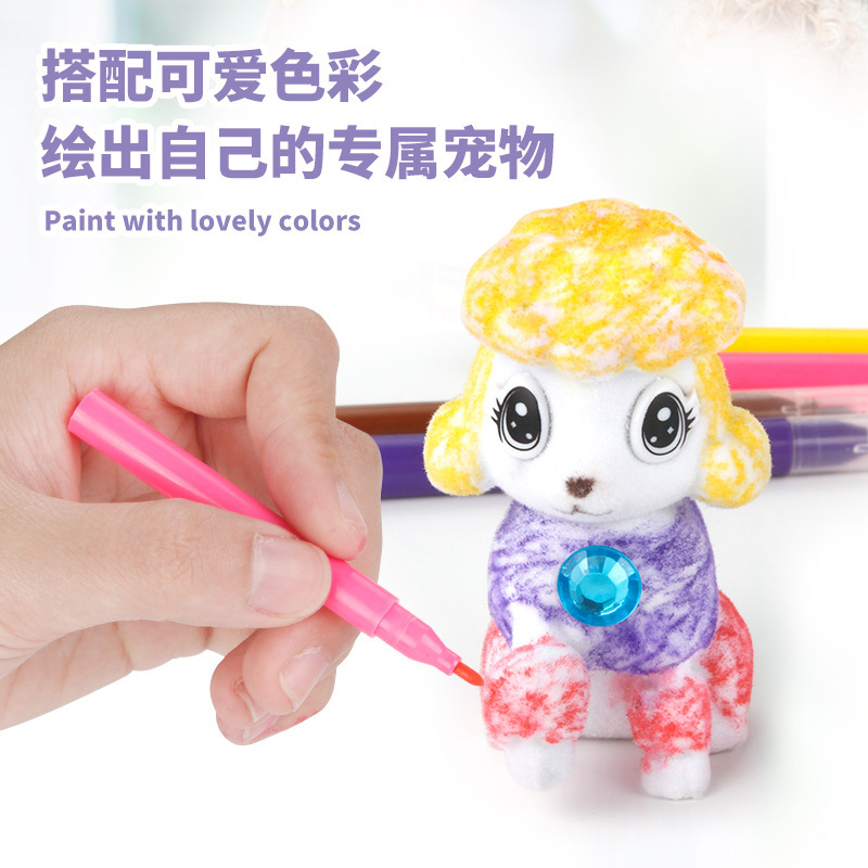 Crayolar Scribbl doodle pet washable brush painting Animal educational toy Children's drawing doll Specification drawing