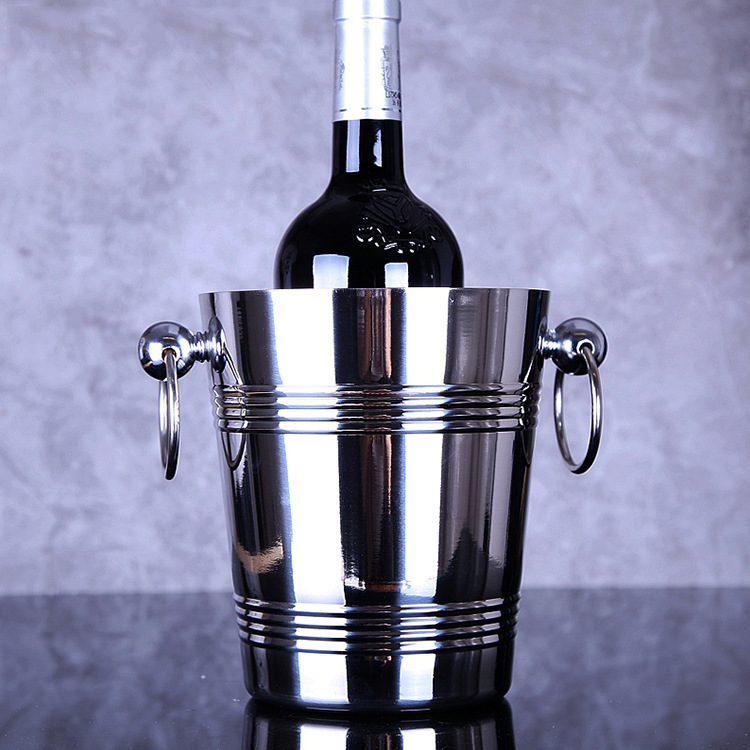 Stainless steel champagne barrels, KTV and bar ice barrels, European-style luxury ice granule barrels, red wine ice barrels, beer barrels, large capacity Specification image