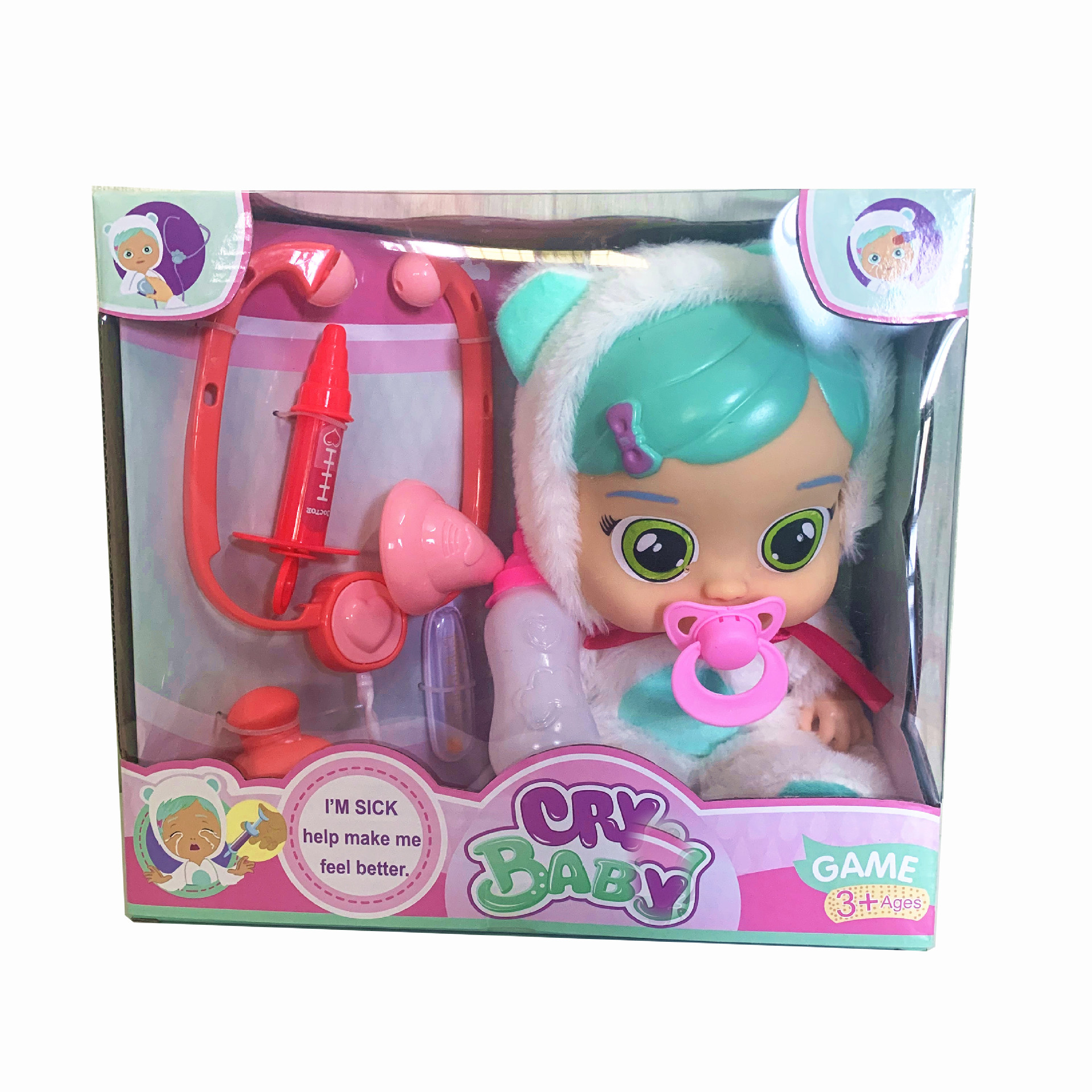 Cross-border crybb Tearful Crying Doll 14-inch vinyl 3D simulation baby Amazon children's toy full figure