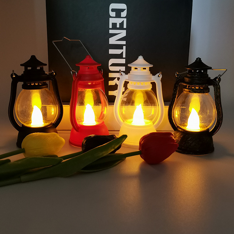 Retro creative horse lanterns, LED electronic candle lamps, retro wind lanterns, palace lanterns, simulated portable kerosene lamps, manufacturer wholesale 8 details Picture
