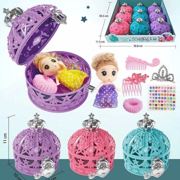 Cross-border Surprise Doll Disassembly Fun, Girl Crown Treasure Box, Accessory Treasure box, Little Princess Dress-up House toys Application Scenario