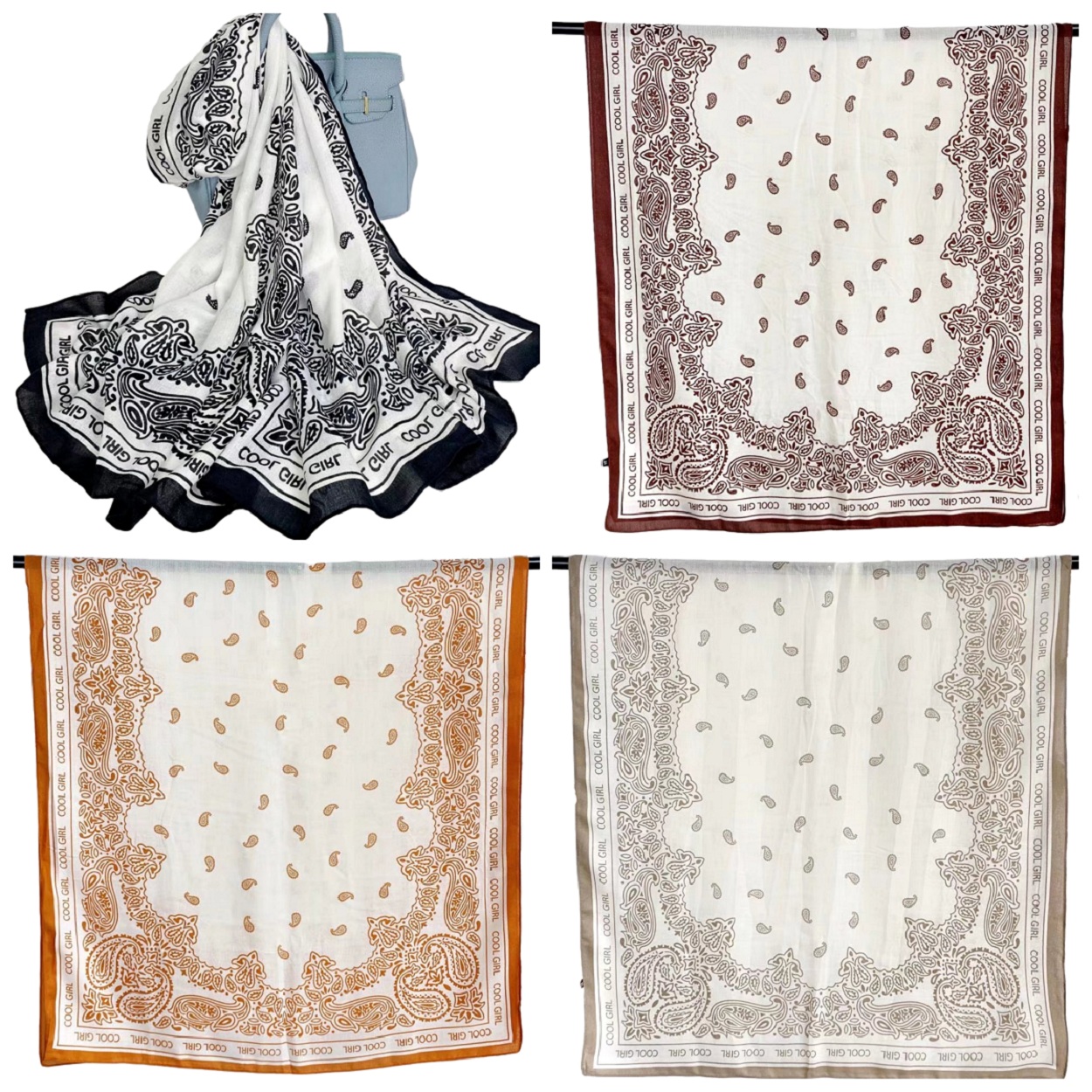 The new cotton and linen scarf with fashionable cashew flower print is a bestseller in live streaming for spring, autumn and winter warmth