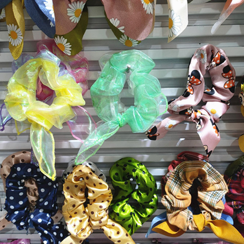 Korean-style headband, candy lace hair band, lace hair tie, colorful large intestine skin band hair accessory Specification image