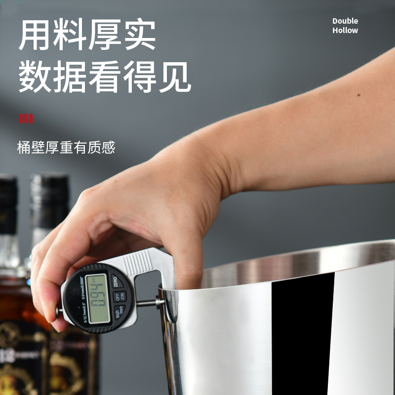 欧式香槟桶 不锈钢冰桶 新款斜口冰桶 酒吧用品 ktv冰块桶 家用啤酒桶 冰酒桶 金色冰桶 银色冰桶 酒店用品 互发 Specification image