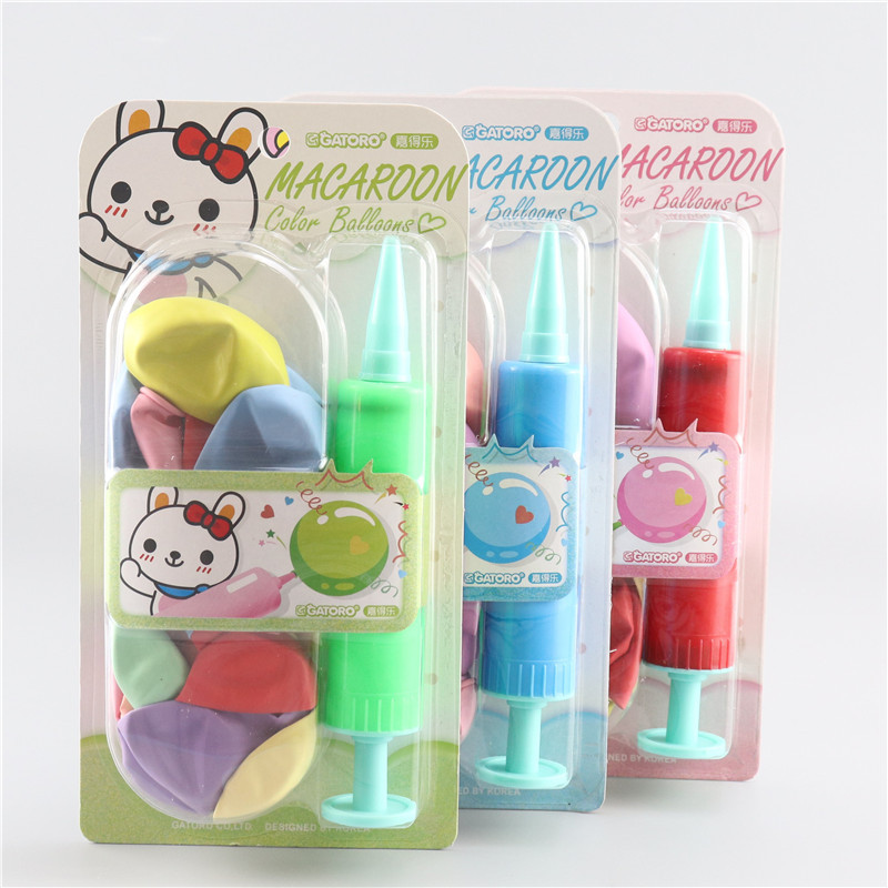 Macaron-colored round balloon pump set, birthday decoration, children's party, wedding decoration, student small gifts details Picture
