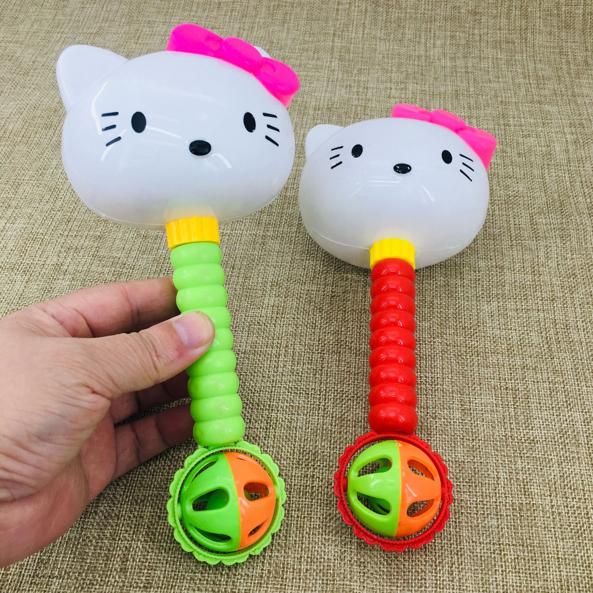 Hot selling cartoon two ring bell toy baby hand bell baby baby baby baby baby baby toy