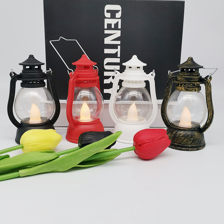 Retro creative horse lanterns, LED electronic candle lamps, retro wind lanterns, palace lanterns, simulated portable kerosene lamps, manufacturer wholesale 8